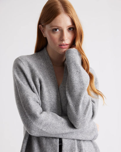 Superfine Merino Wool Sweater Coat - XS / Heather Grey
