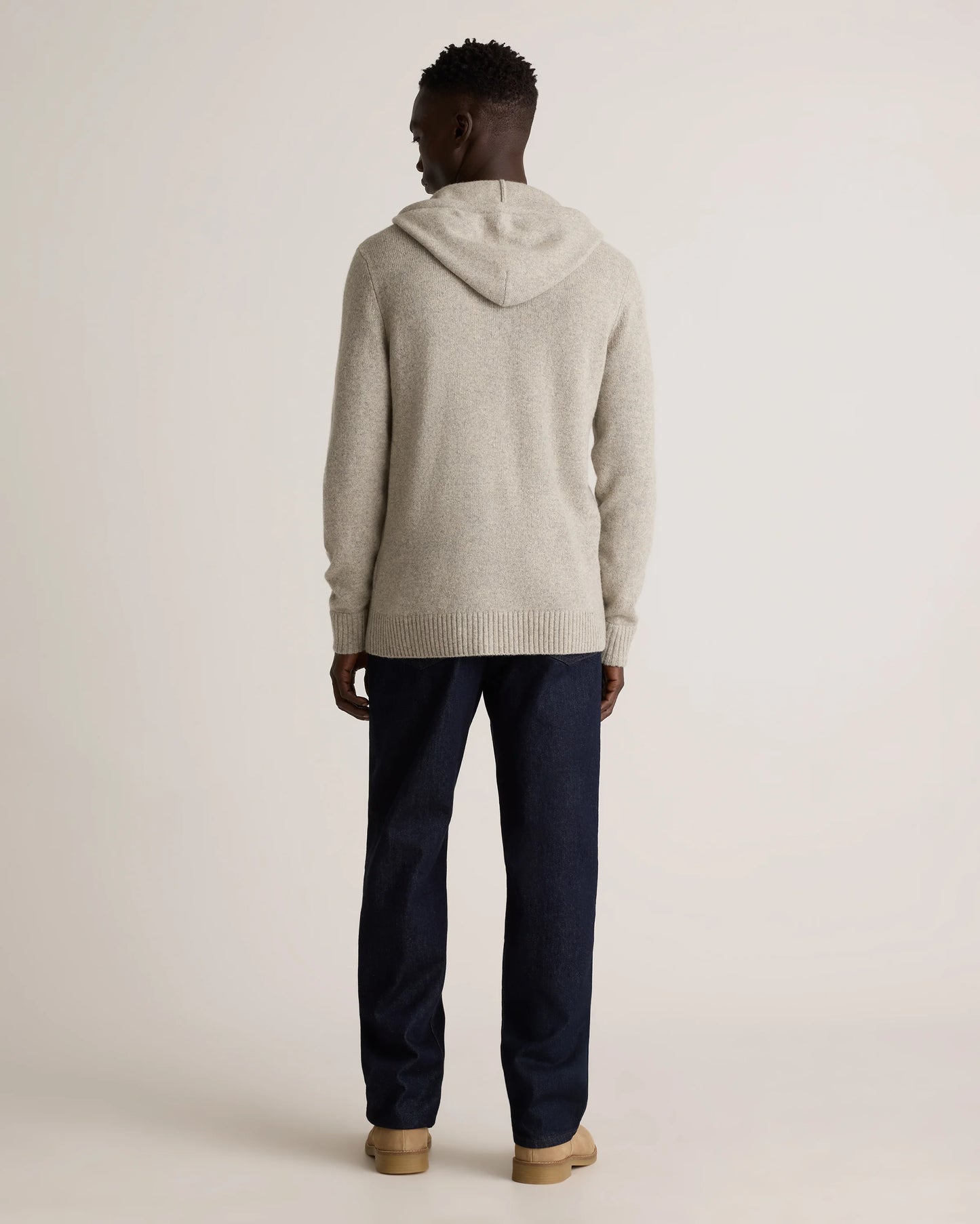 100% Yak Wool Pullover Hoodie - S / Warm Heather Grey