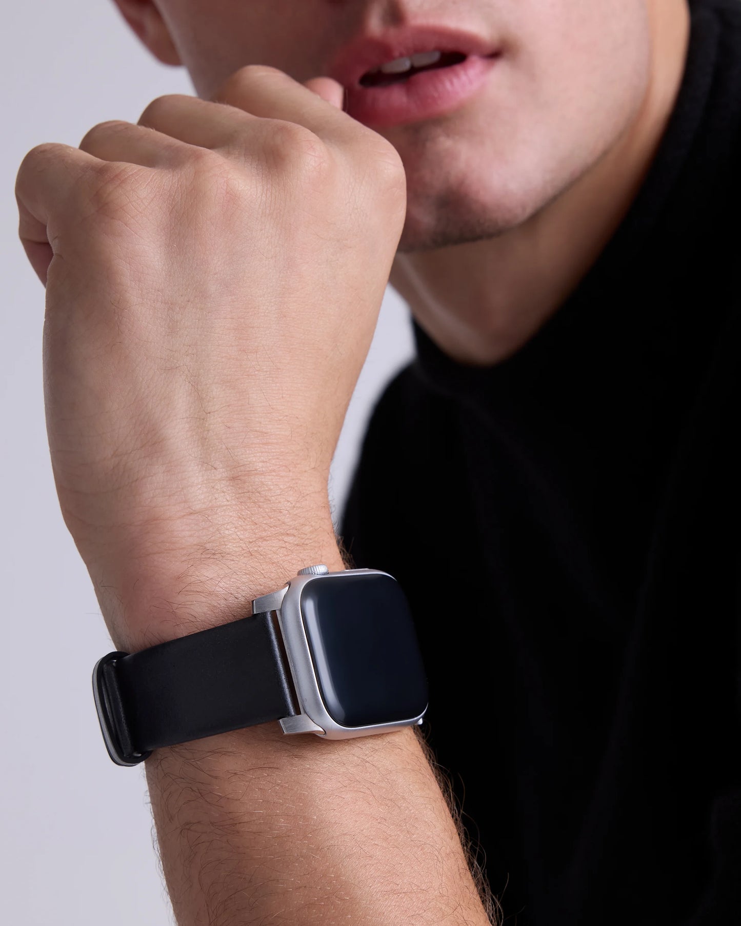Horween Leather Smartwatch Band - 38mm - 42mm / Black