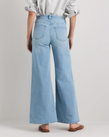 Bella Stretch Palazzo Jeans - 24 / Frosted Blue