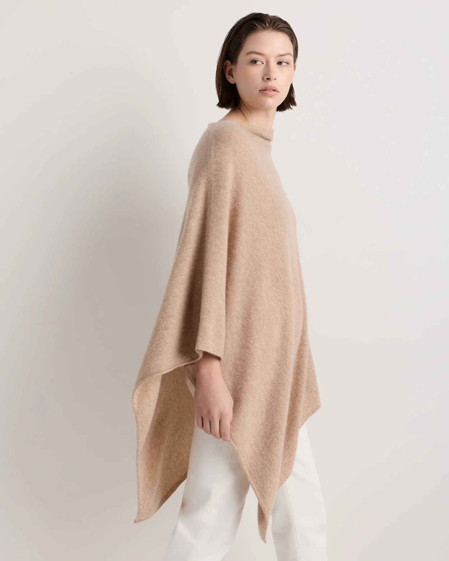 Mongolian Cashmere Poncho - One Size / Heather Grey