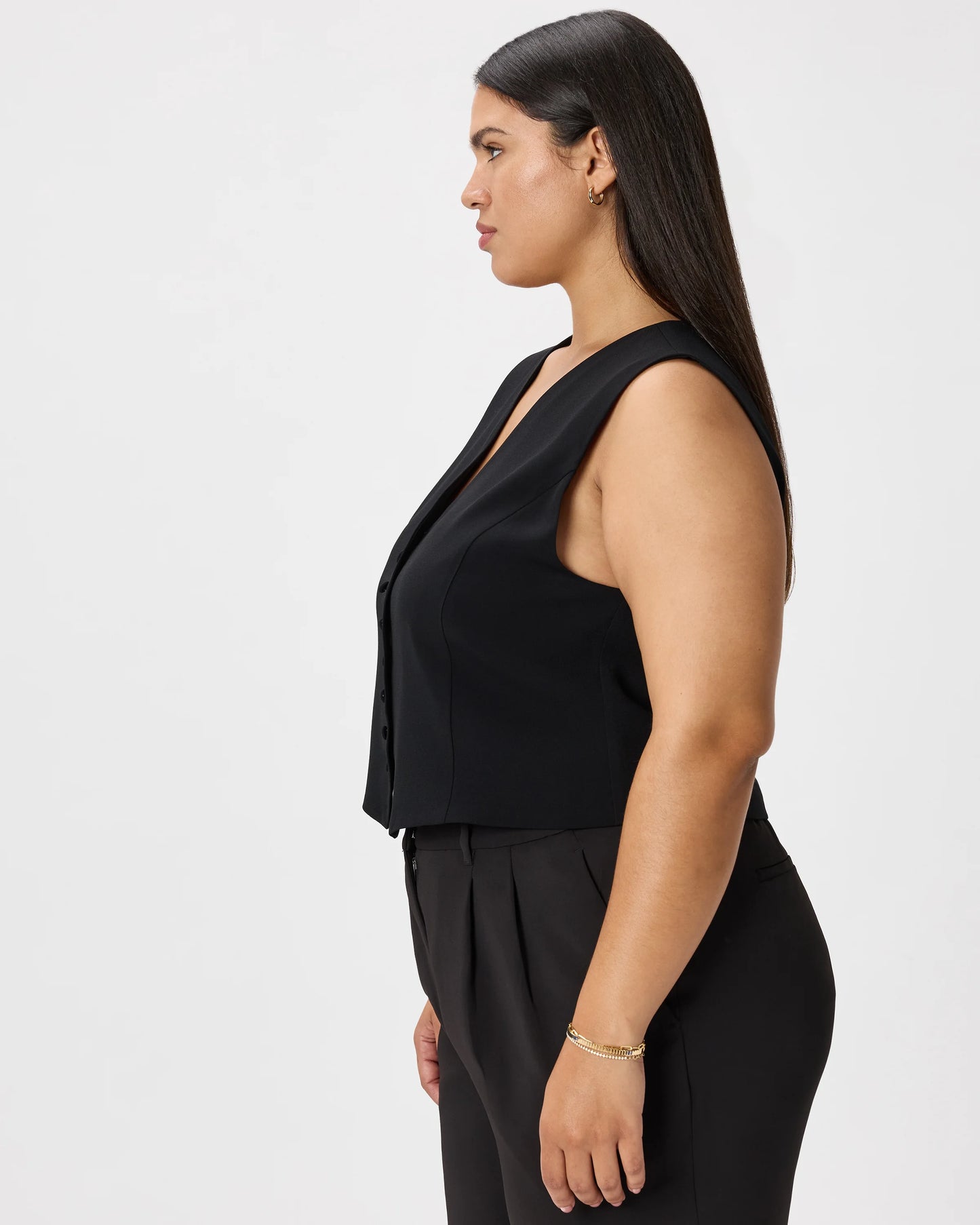 Fluid Crepe Vest - XS / Navy