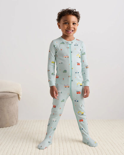100% Organic Cotton Footie Pajama - 2T / Vehicles
