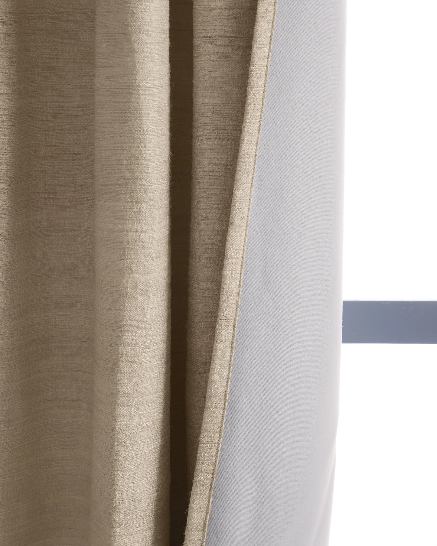 Raw Silk Room Darkening Curtain - Single Panel - 48x84 / Ivory