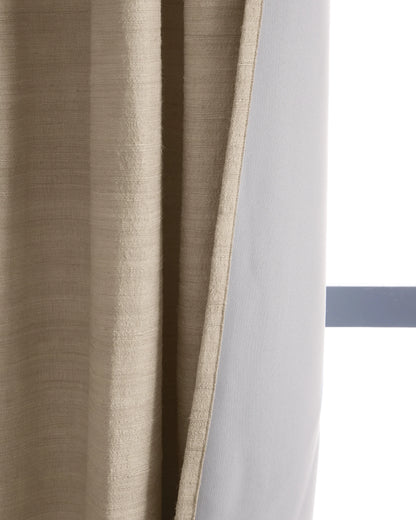 Raw Silk Room Darkening Curtain - Single Panel - 48x84 / Ivory