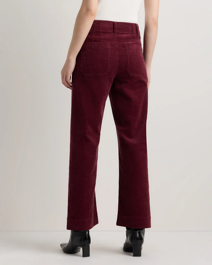 Organic Stretch Corduroy Cropped Wide Leg Pants - 0 / Black