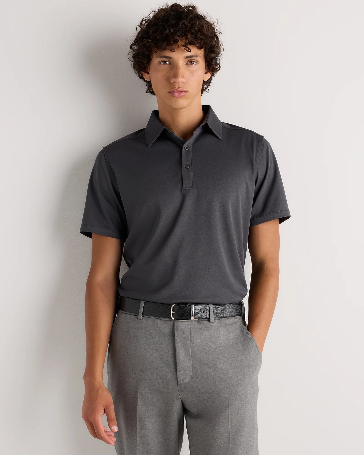 Commuter Stretch Pique Polo - S / Dark Coal