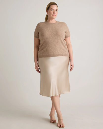 Mongolian Cashmere Tee - 1X / Heather Vintage Pink