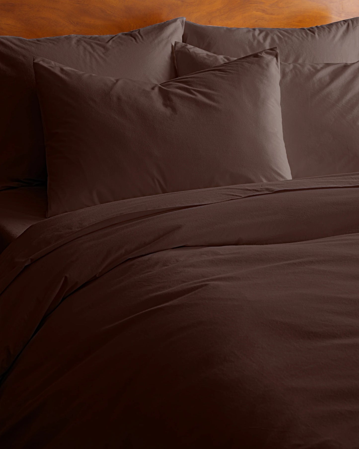 Organic Brushed Cotton Duvet Cover Set - Twin / Toffee