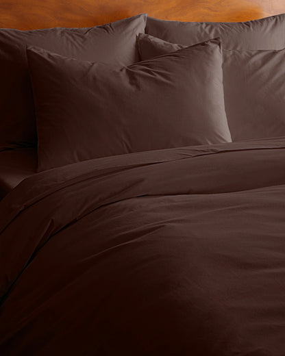 Organic Brushed Cotton Duvet Cover Set - Twin / Toffee