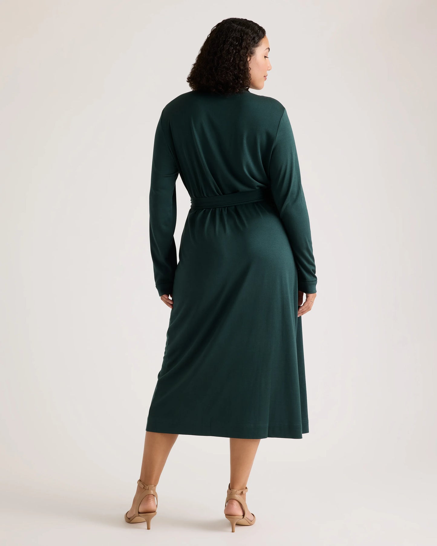 100% Silk Jersey Midi Wrap Dress - XS / Crimson Prism