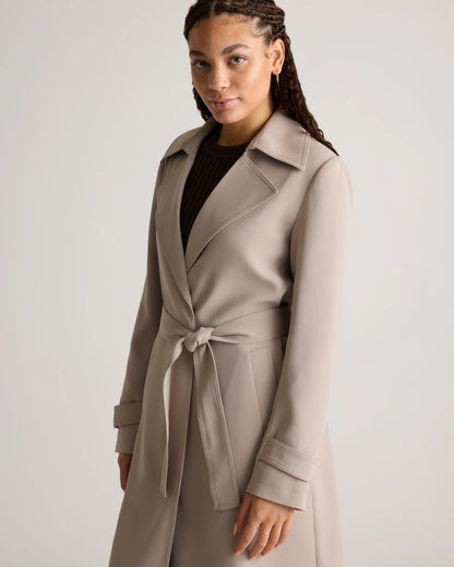 Stretch Crepe Trench Coat - XS / Olive