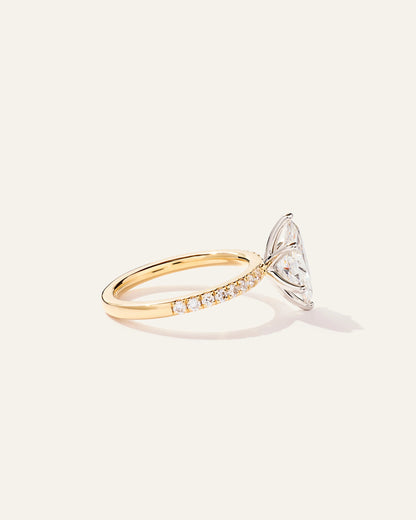Lab Grown Diamond Marquise Petite Pave Engagement Ring - 1.5ct - 4 / Yellow Gold