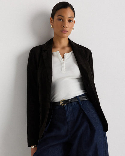 100% Suede Blazer - XS / Espresso Brown