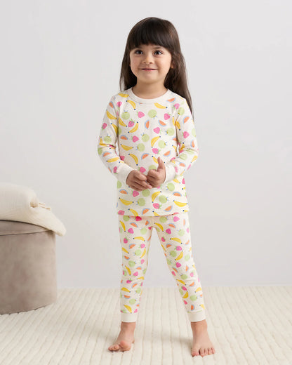 100% Organic Cotton Long Sleeve and Pant Pajama Set - 2T / Navy Stripe
