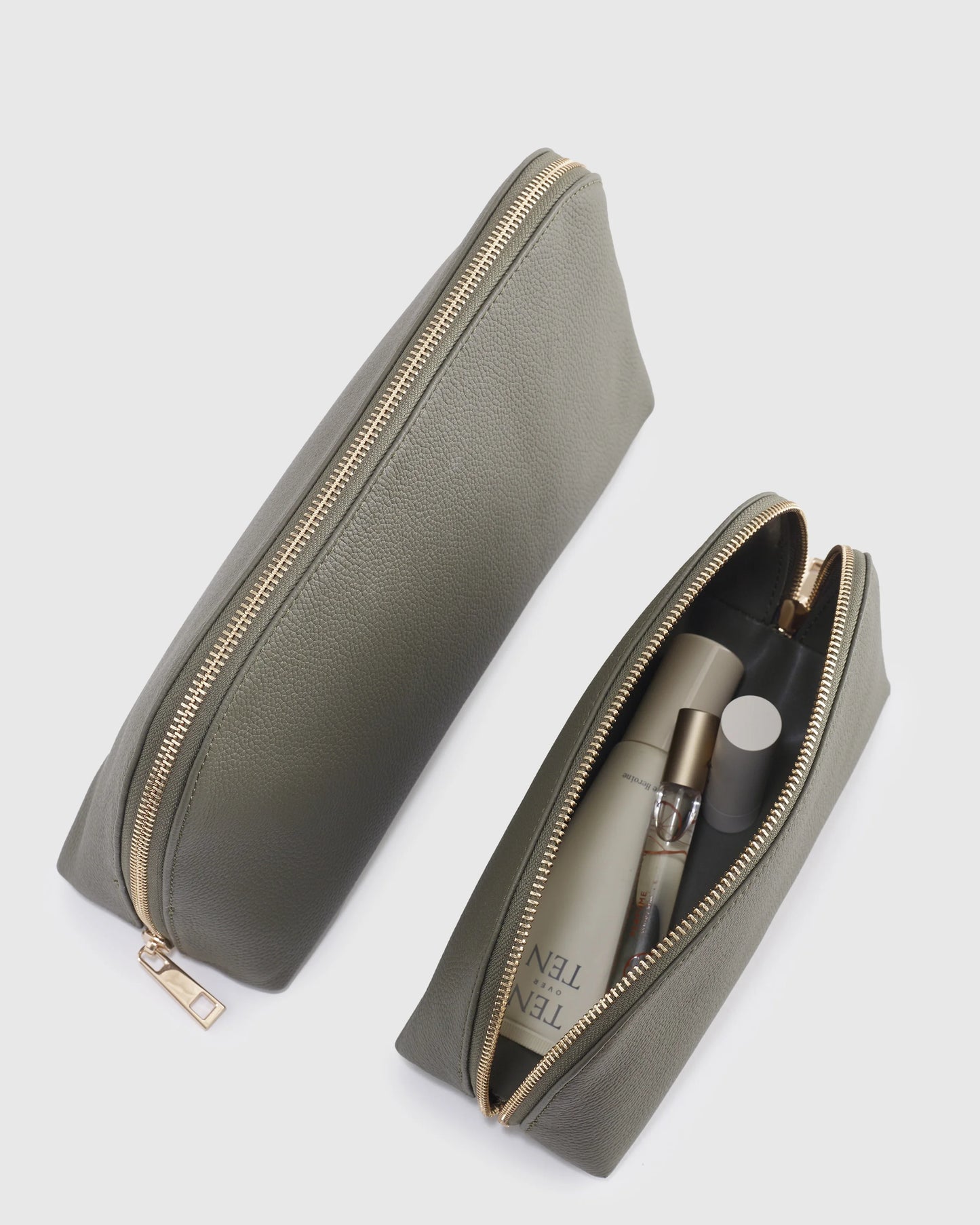 Italian Leather Pouch Travel Set - One Size / Deep Navy