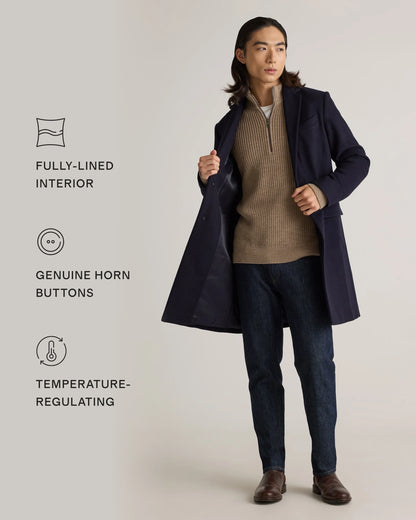 Italian Wool Overcoat - S / Heather Charcoal