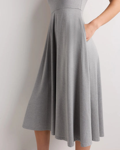 Flowknit Breeze Fit & Flare Dress - XS / Heather Green