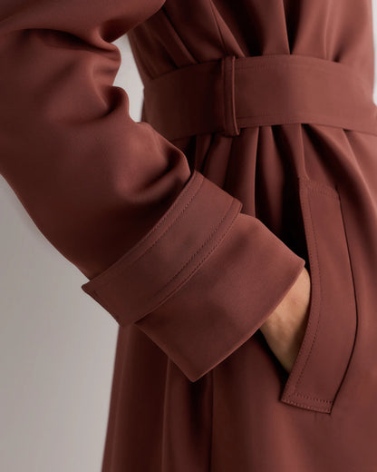 Stretch Crepe Trench Coat - XS / Olive