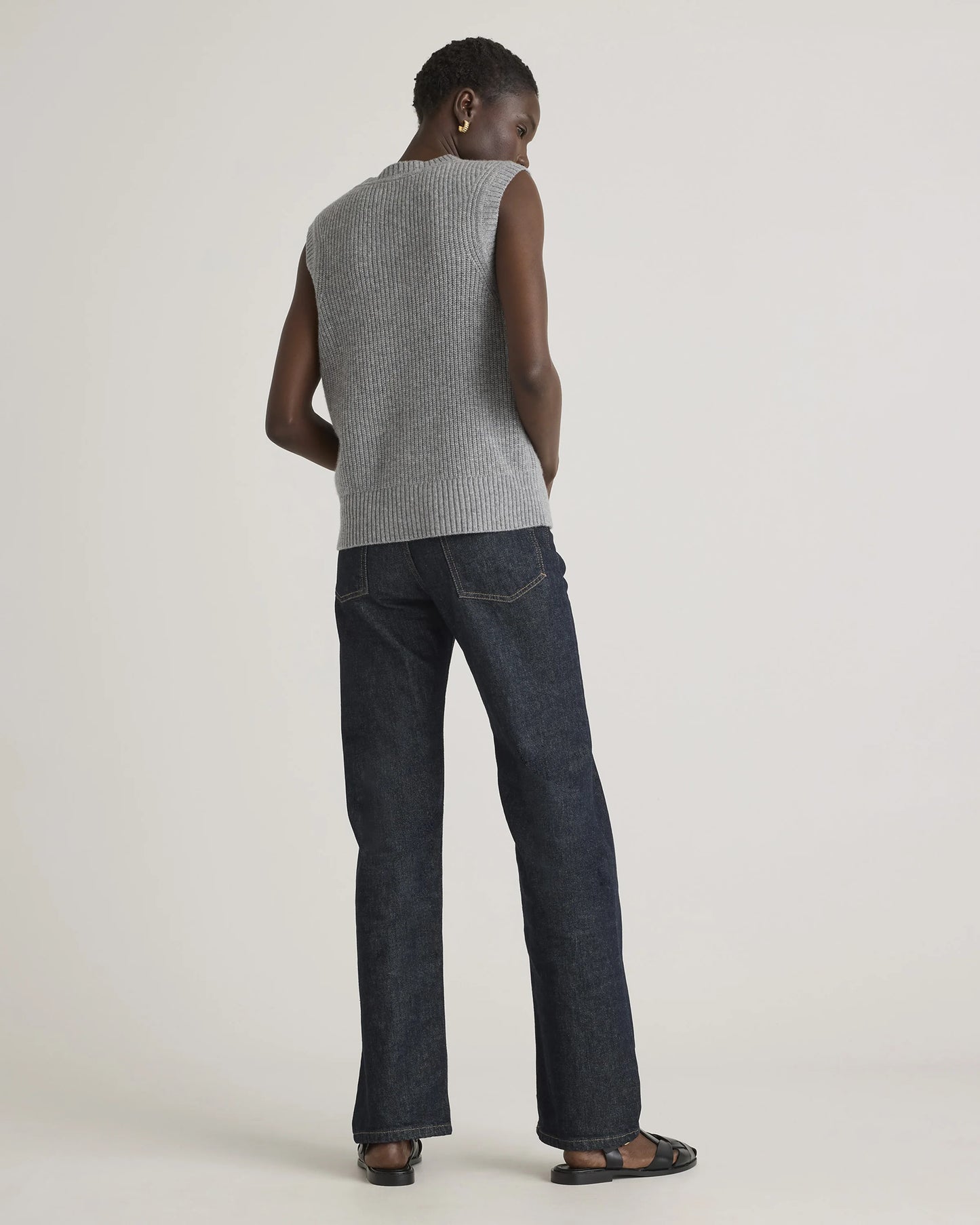 Mongolian Cashmere Fisherman Sweater Vest - XS / Oatmeal