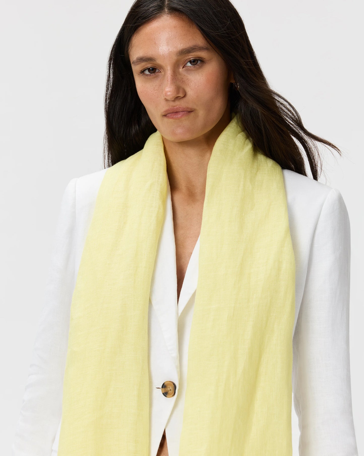 100% European Linen Scarf - One Size / Porcelain Blue