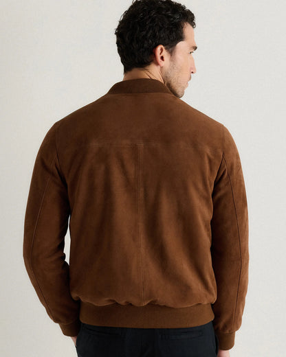 100% Suede Bomber Jacket - XS / True Black