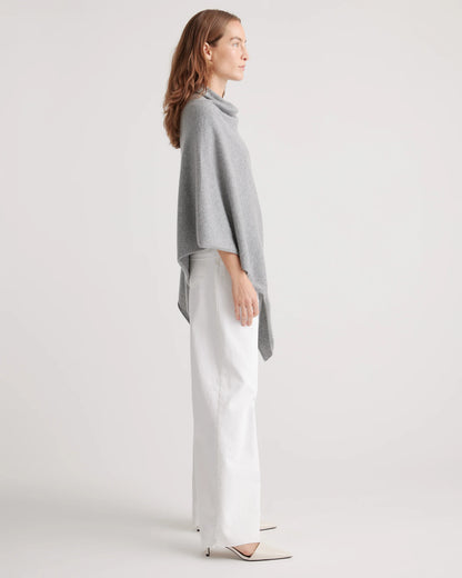 Mongolian Cashmere Poncho - One Size / Heather Grey