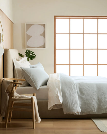 Organic Cotton Gauze Duvet Cover Set - Twin / Dried Sage