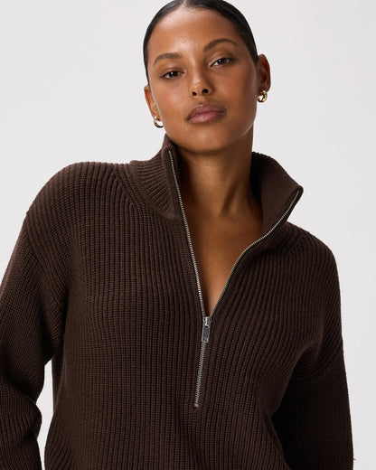 Australian Merino Wool Half Zip Sweater - XS / Heather Grey