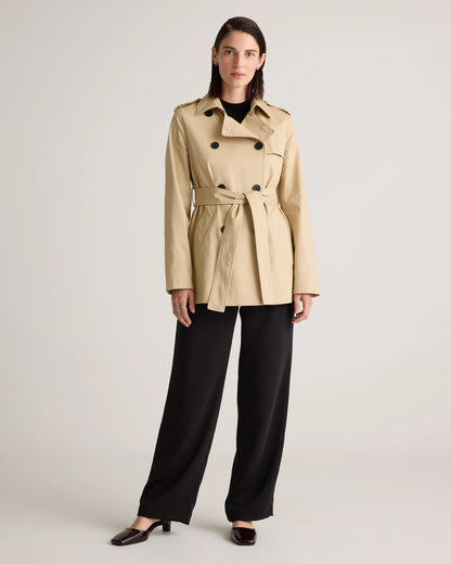 Comfort Stretch Short Trench Coat - XS / Coffee Bean Brown