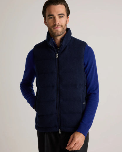 Mongolian Cashmere Puffer Vest - S / True Navy