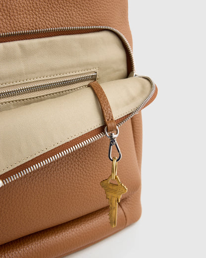 Italian Leather Convertible Backpack - One Size / Black