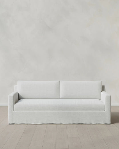 Ellery Slipcover Sofa in Performance Linen - 7ft / Sand