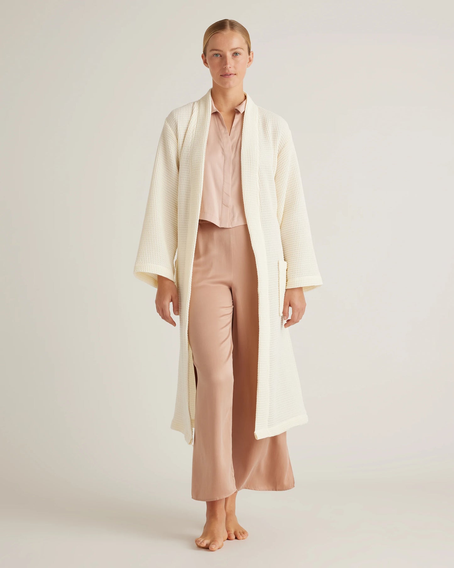 Organic Turkish Waffle Robe - XS / White