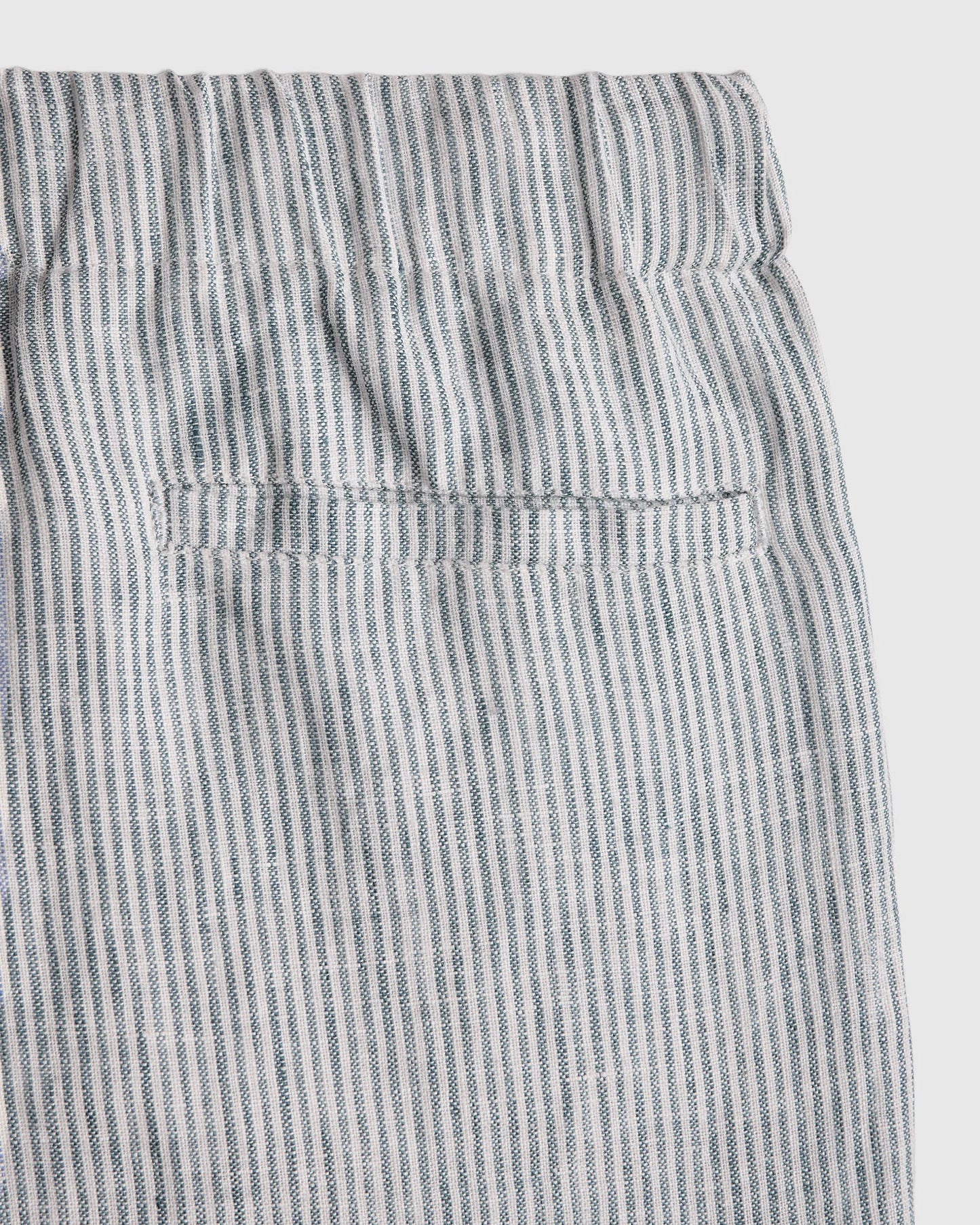 100% European Linen Pull-On Shorts - 2T / Blue Pinstripe