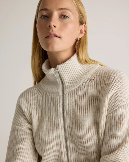 Australian Merino Wool Half Zip Sweater - XS / Heather Grey