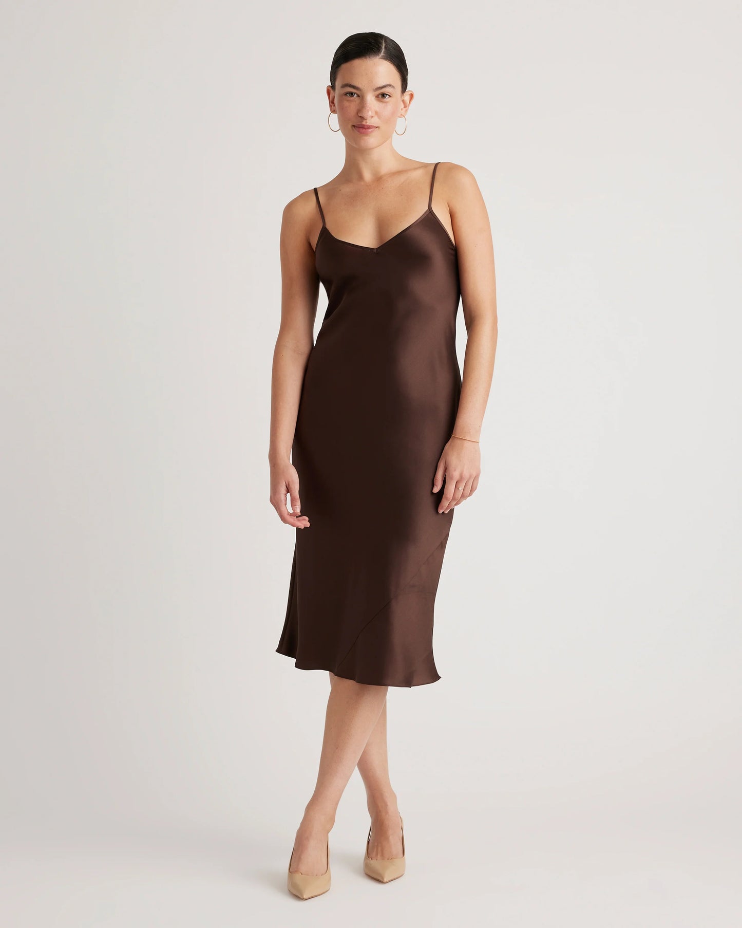 100% Washable Silk Slip Dress - XS / Black