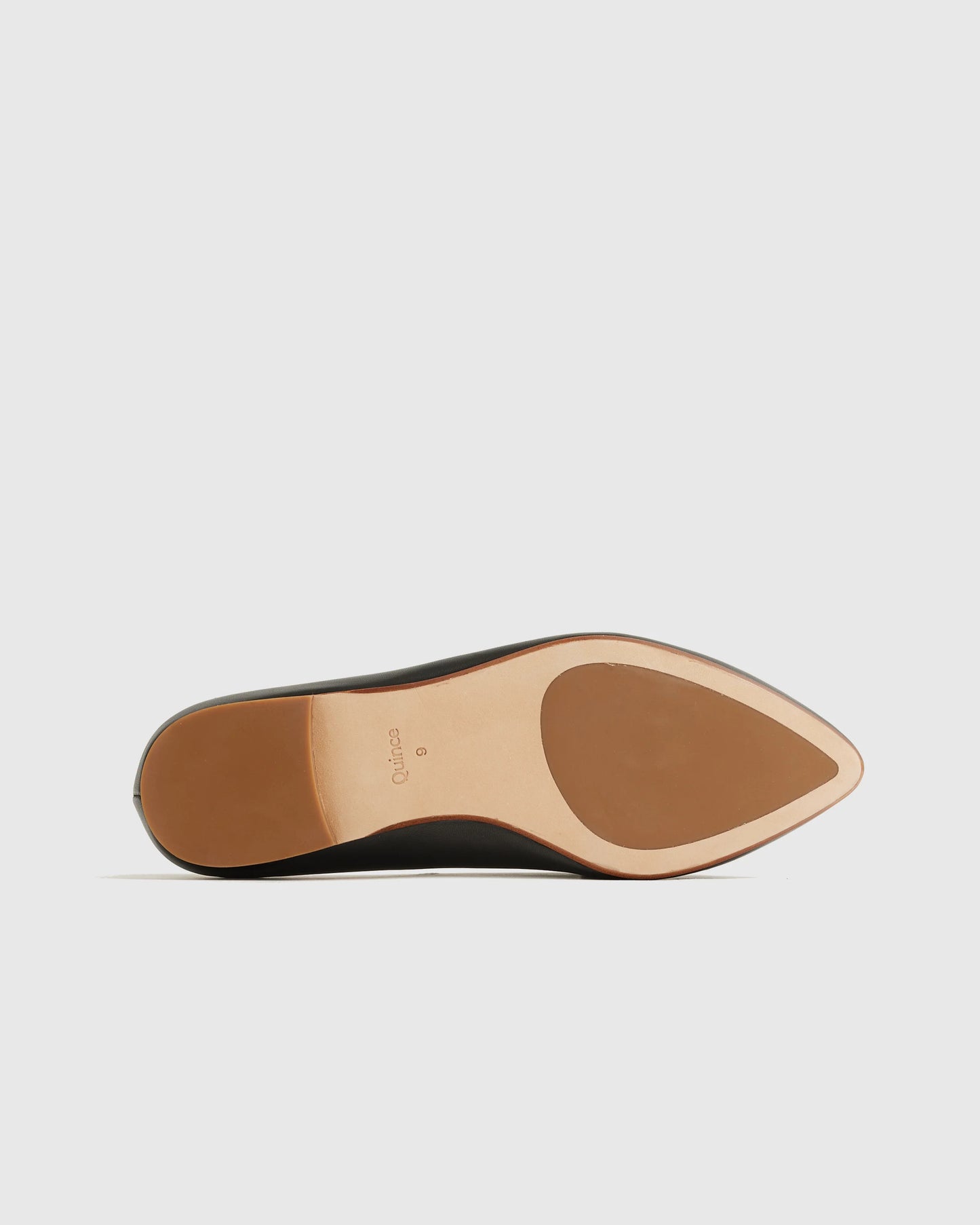 Italian Leather Pointed Bow Flat - 5 / Shell Pink