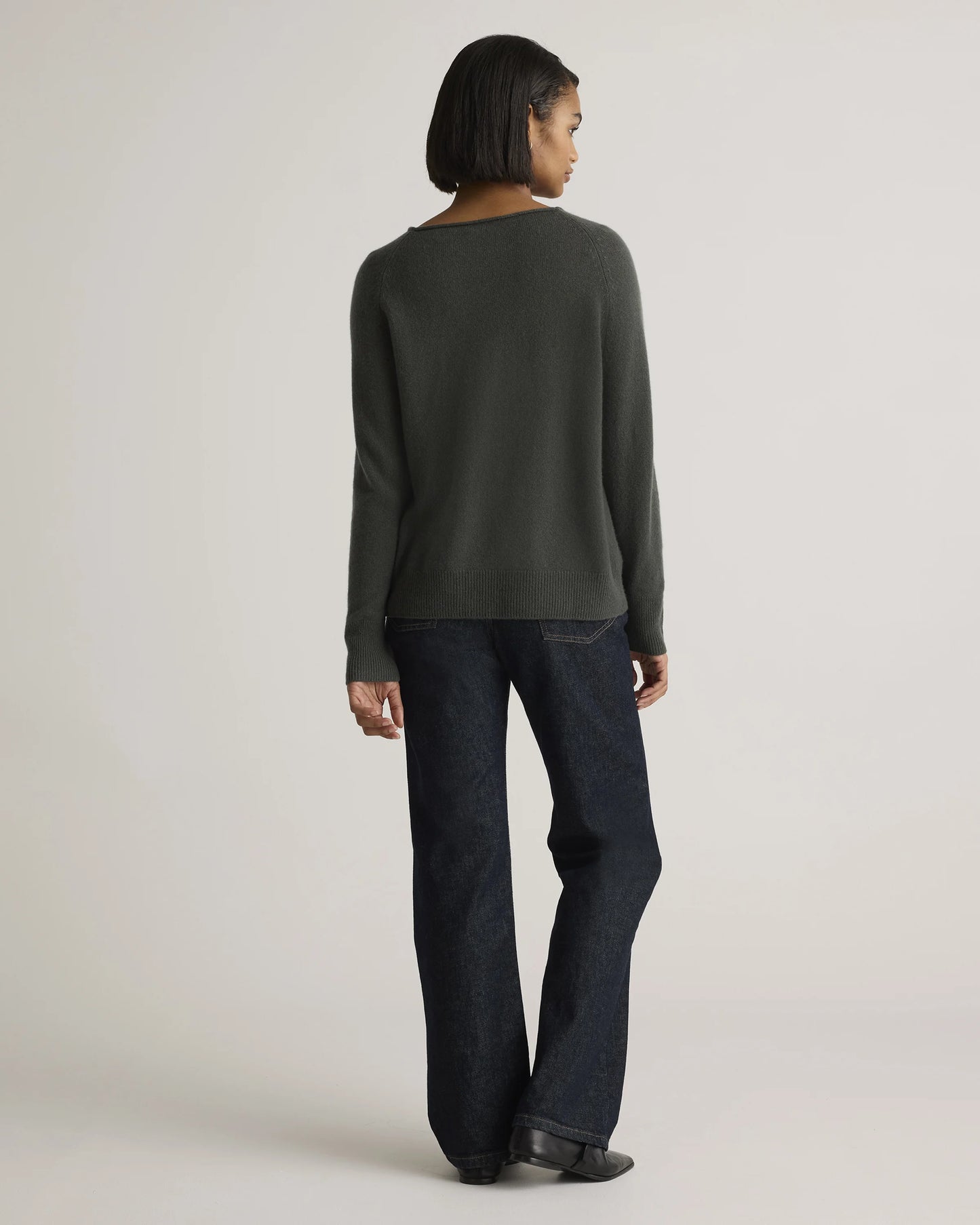 Mongolian Cashmere Boatneck Sweater - XS / Black