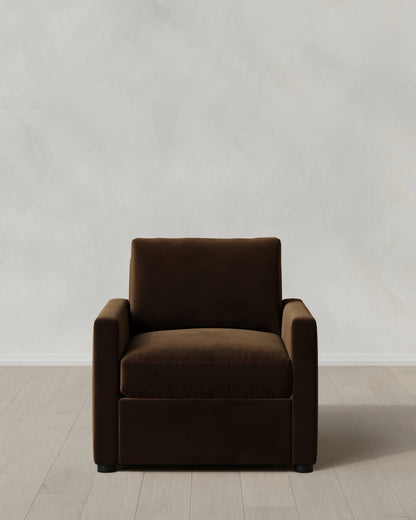 Brennan Accent Chair in Performance Velvet - One Size / Pine