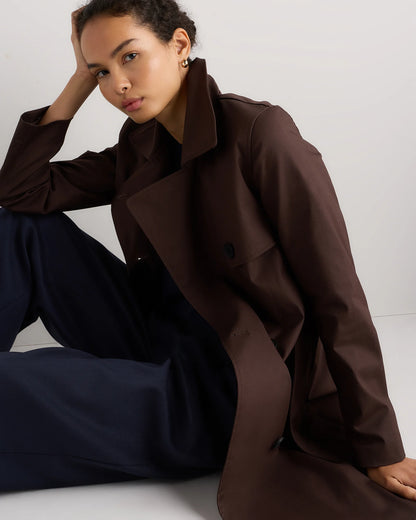 Comfort Stretch Trench Coat - XS / Navy