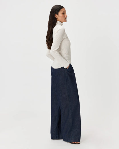 Organic Cotton Micro-Rib Turtleneck - XS / Taupe Brown
