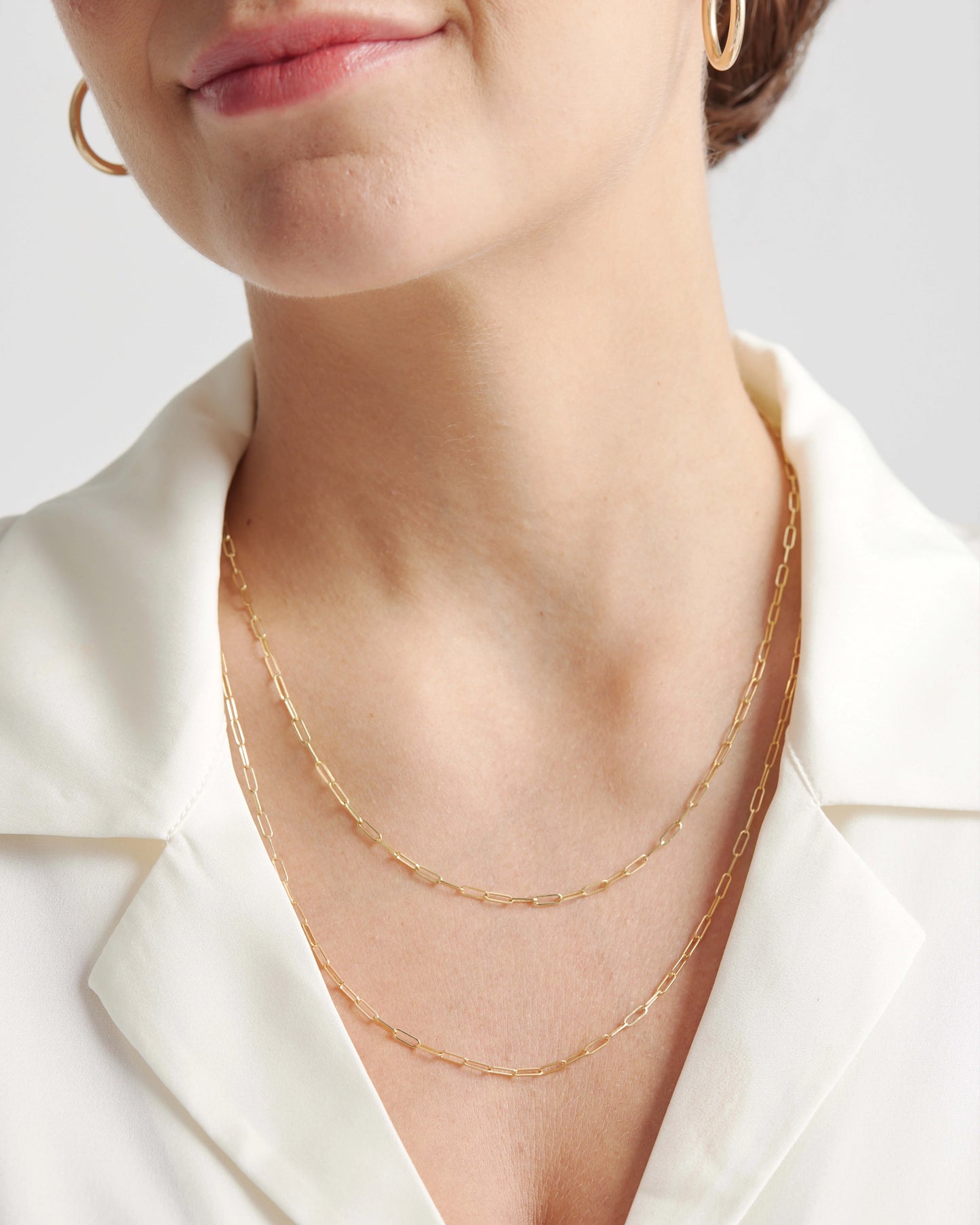 14k Gold Long Chain Link Necklace - One Size / Yellow Gold