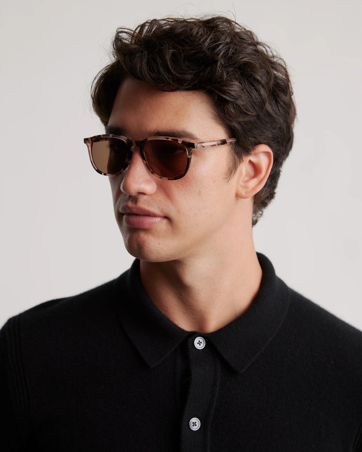 Cameron Polarized Acetate Sunglasses - One Size / Tan Tortoise with Brown Lens