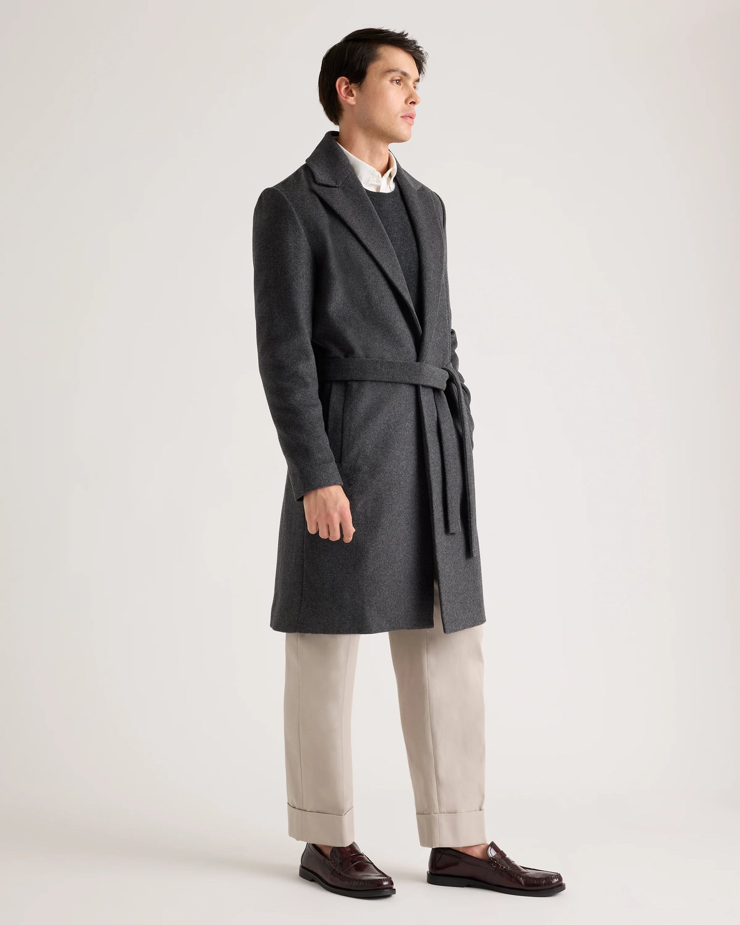 Italian Wool Belted Overcoat - S / Caramel