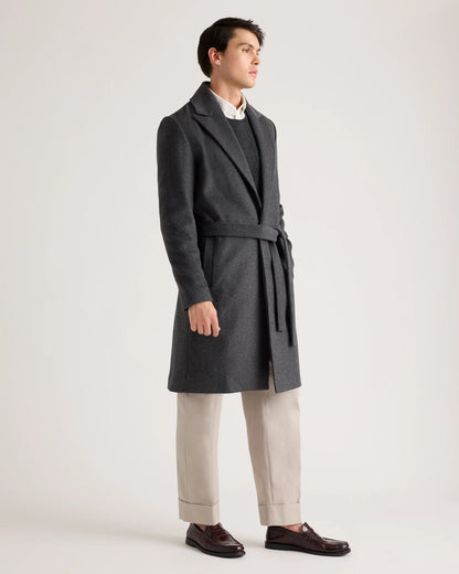 Italian Wool Belted Overcoat - S / Caramel