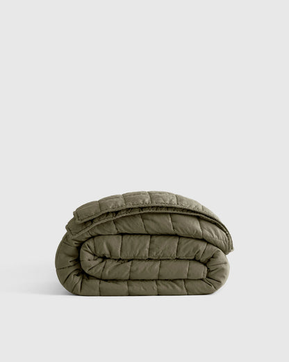 European Linen Box Quilt - Twin / Dusty Mauve