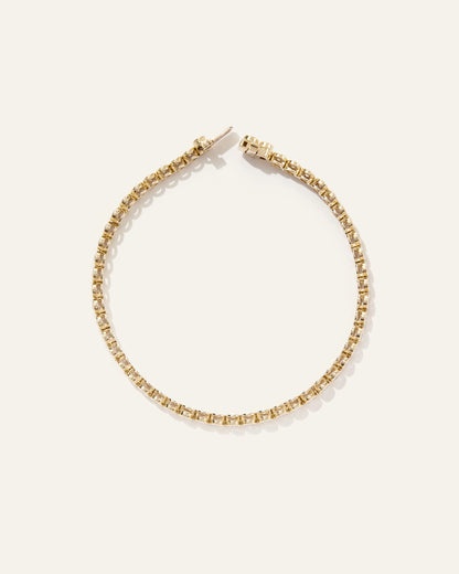 14K Gold Lab Grown Diamond Bezel Set Tennis Bracelet - 2ctw - 6.5" / Yellow Gold