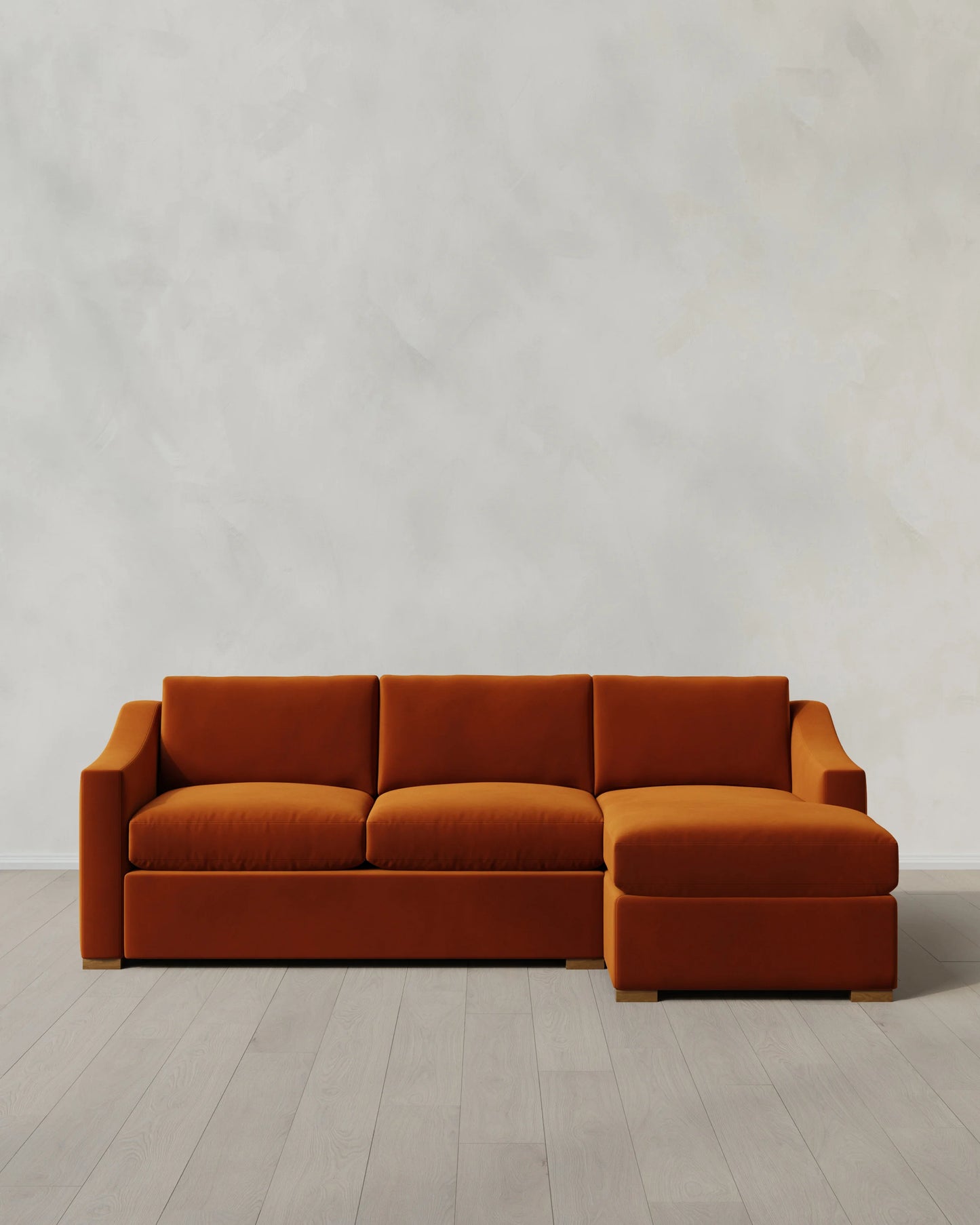 Hollis Slope Arm Chaise Sectional in Performance Velvet - 104" Right Arm / Spruce