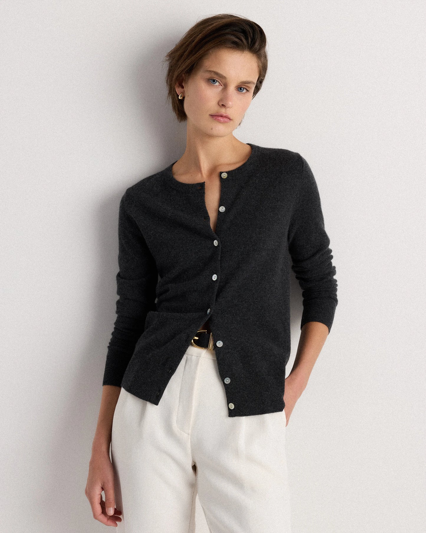 Mongolian Cashmere Cardigan Sweater - XS / Black